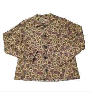 Winding River Womens Jacket Blazer Reversible Lagenlook Artsy Boho Button Medium